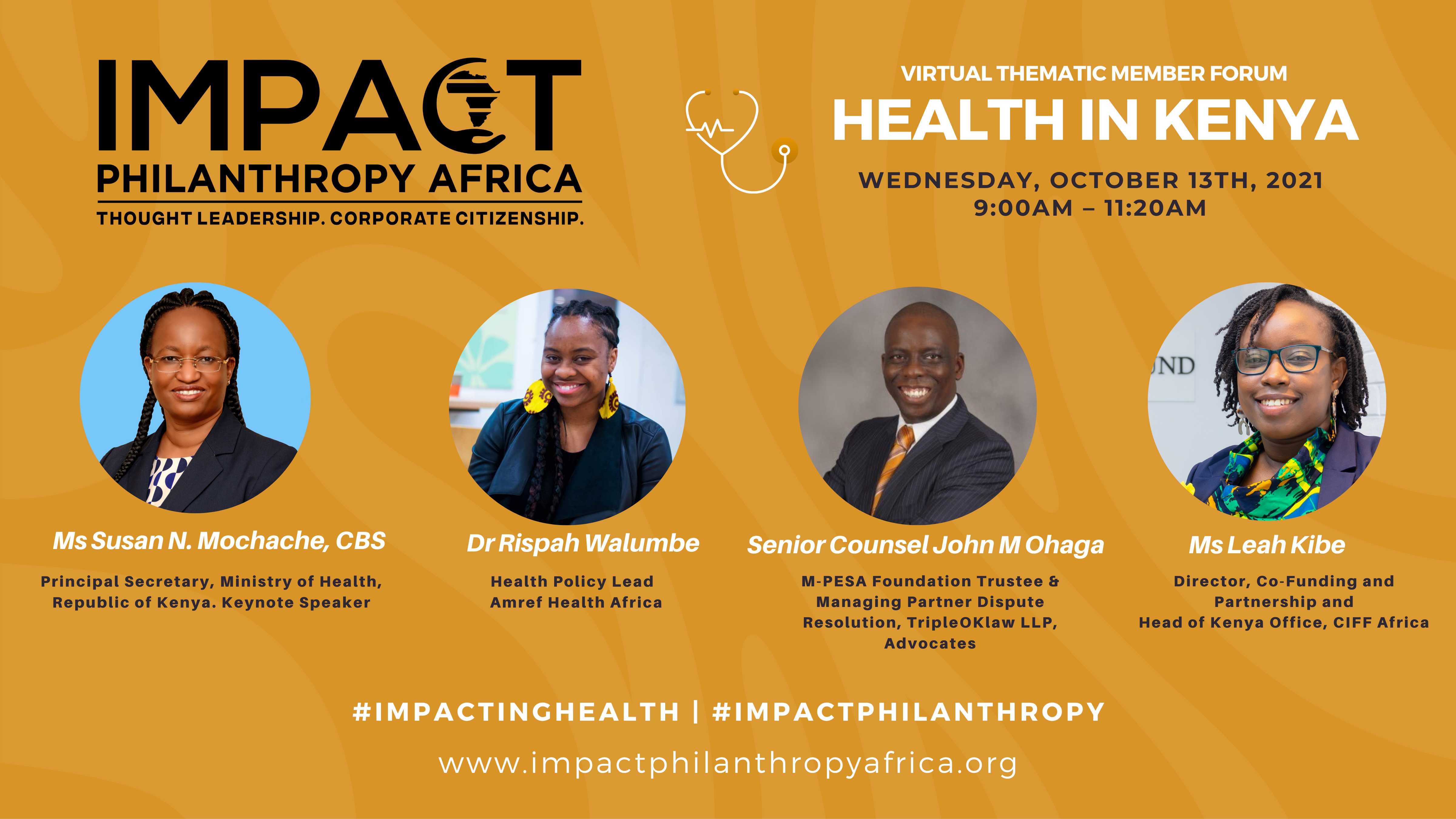 Health in Kenya Virtual Forum Hosted by Impact Philanthropy Africa