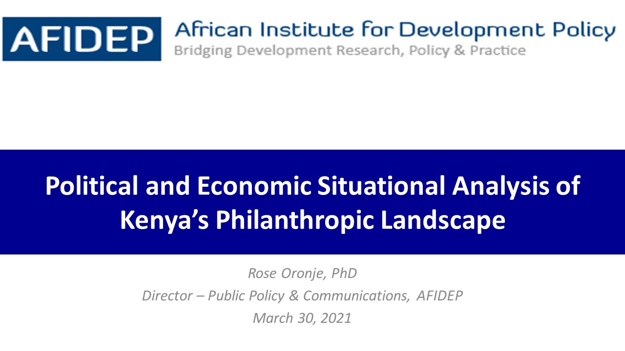 Political and Economic Situational Analysis of Kenya’s Philanthropic ...