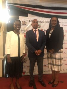 Impact Africa Philanthropy's Patricia Mugambi-Ndegwa , at the recent launch of the Zero Malaria Campaign Coalition. with Mr. Chris Gitonga, Chairman of the Kenyan End Malaria Council and Ms. Lilies Njanga, Africa Director, Malaria No More UK.