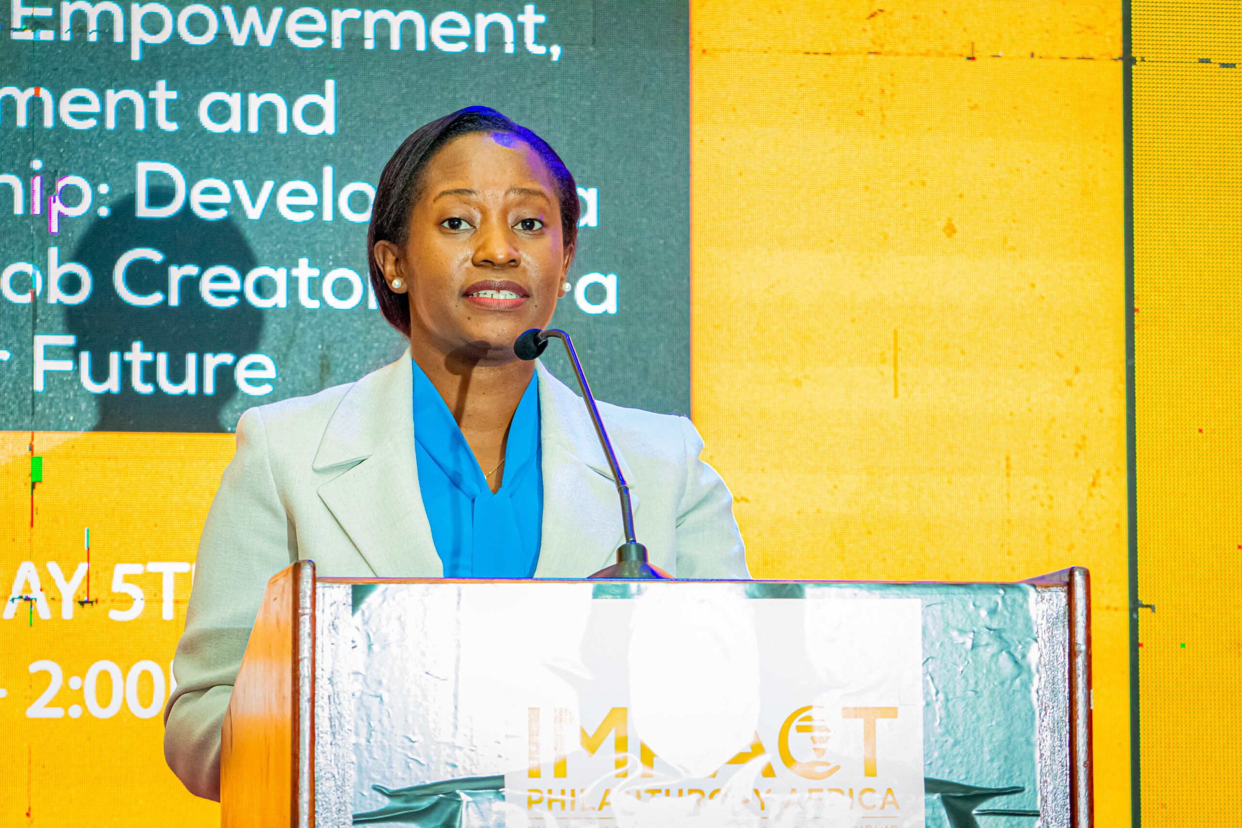 Ms. Maureen Mbaka, CBS, Chief Administrative Secretary For ICT and Broadcasting, Ministry Of ICT, Innovation and Youth Affairs During The Youth Empowerment, Employment and Entrepreneurship